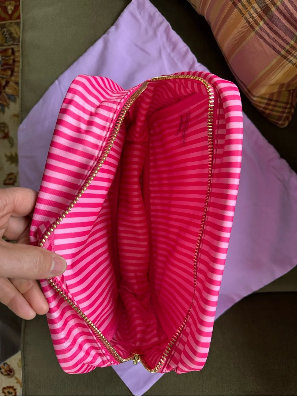 Stoney Clover Lane Pink Striped Cosmetic Case Eloise at the plaza